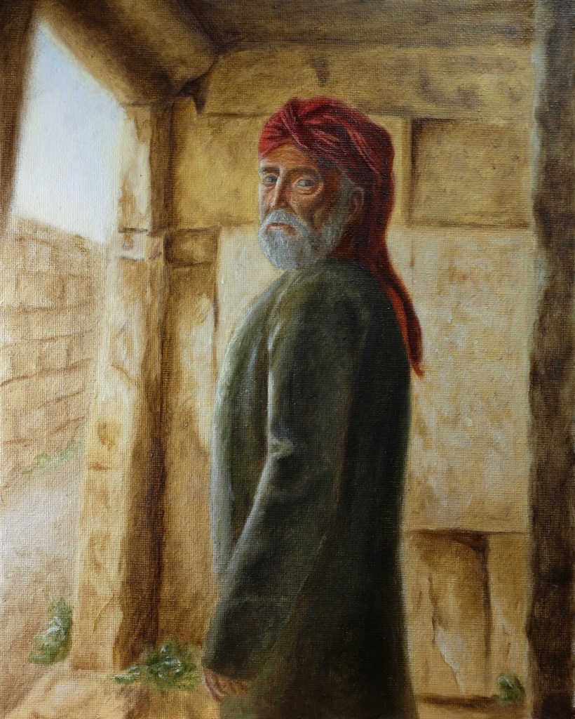 Arab man standing in Amman citadel